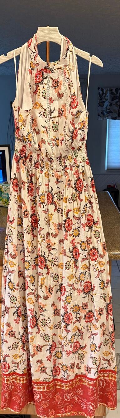 Women's Alter'd State Boho Sleeveless High Neck Long Dress Sz Medium